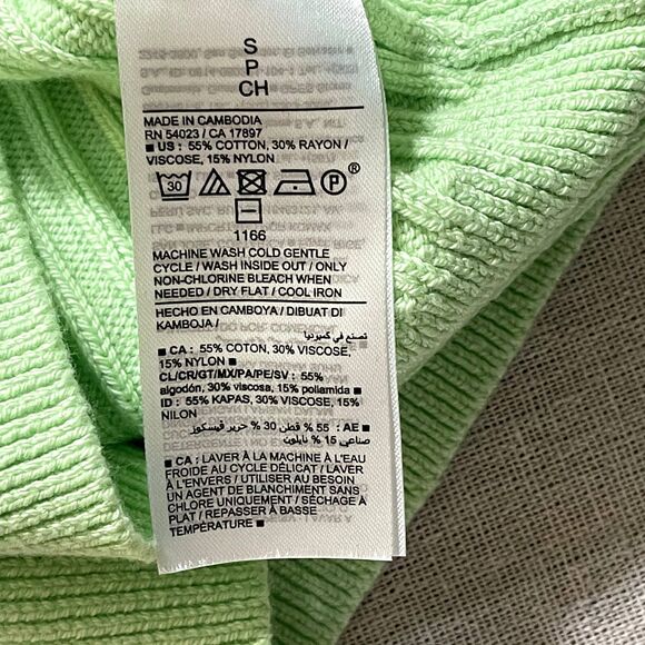 Old Navy | Pastel Lime Green Sleeveless Rib-Knit Cropped Polo | Small - Picture 8 of 8